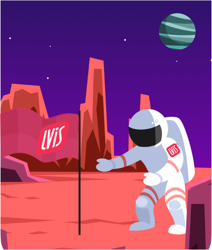 Astronaut on the surface of a planet